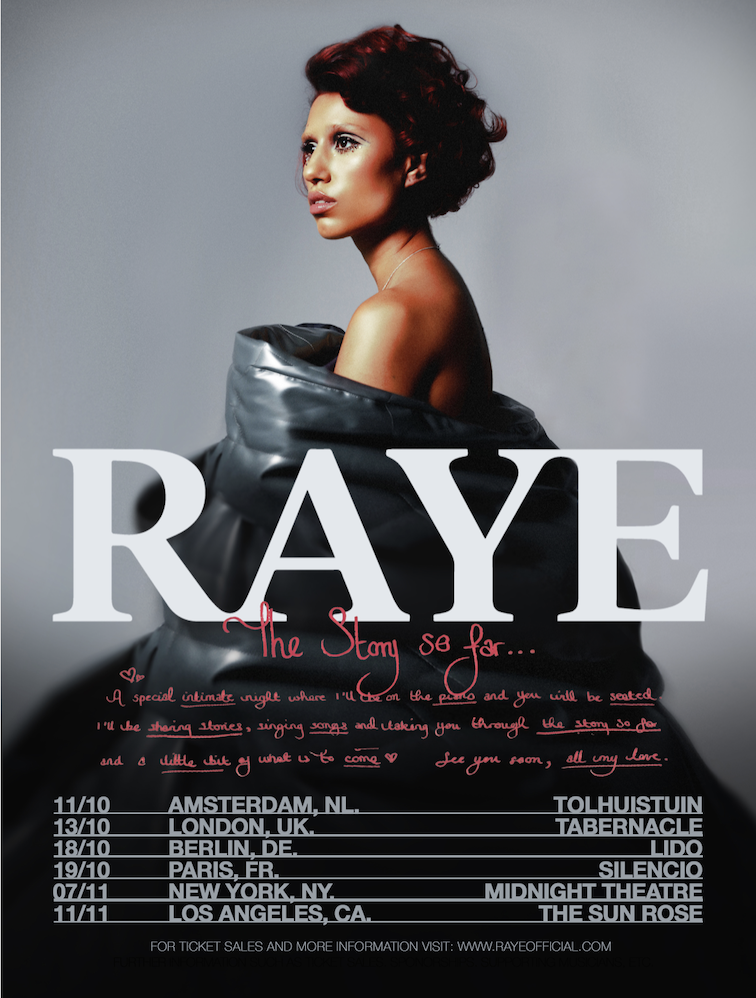 RAYE Announces Plans For Intimate Tour of Europe and USA: ‘The Story So Far…’