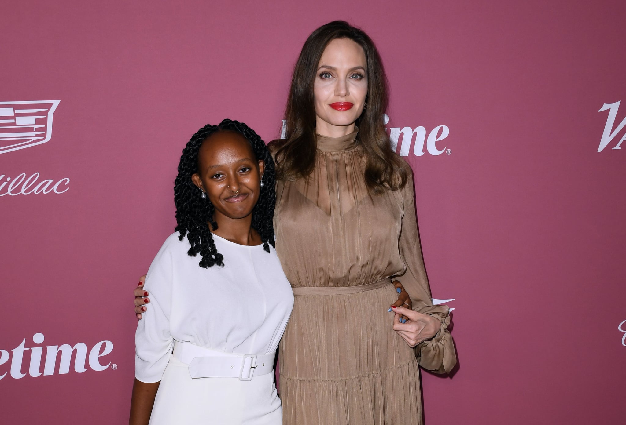 Zahara Jolie-Pitt and Angelina Jolie attend Variety's Power Of Women at Wallis Annenberg Center for the Performing Arts on September 30, 2021 in Beverly Hills, California. (Photo by Jon Kopaloff/WireImage,)