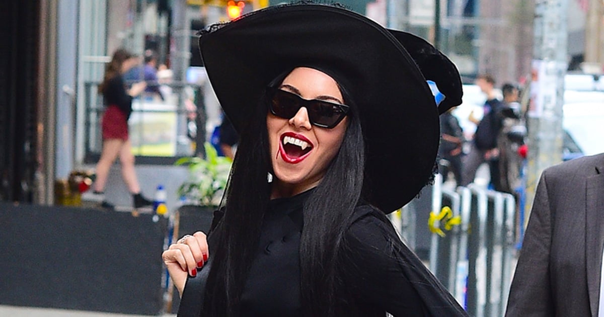 Aubrey Plaza Is Nearly Unrecognizable in a Black Wig and Vampire-Witch Costume
