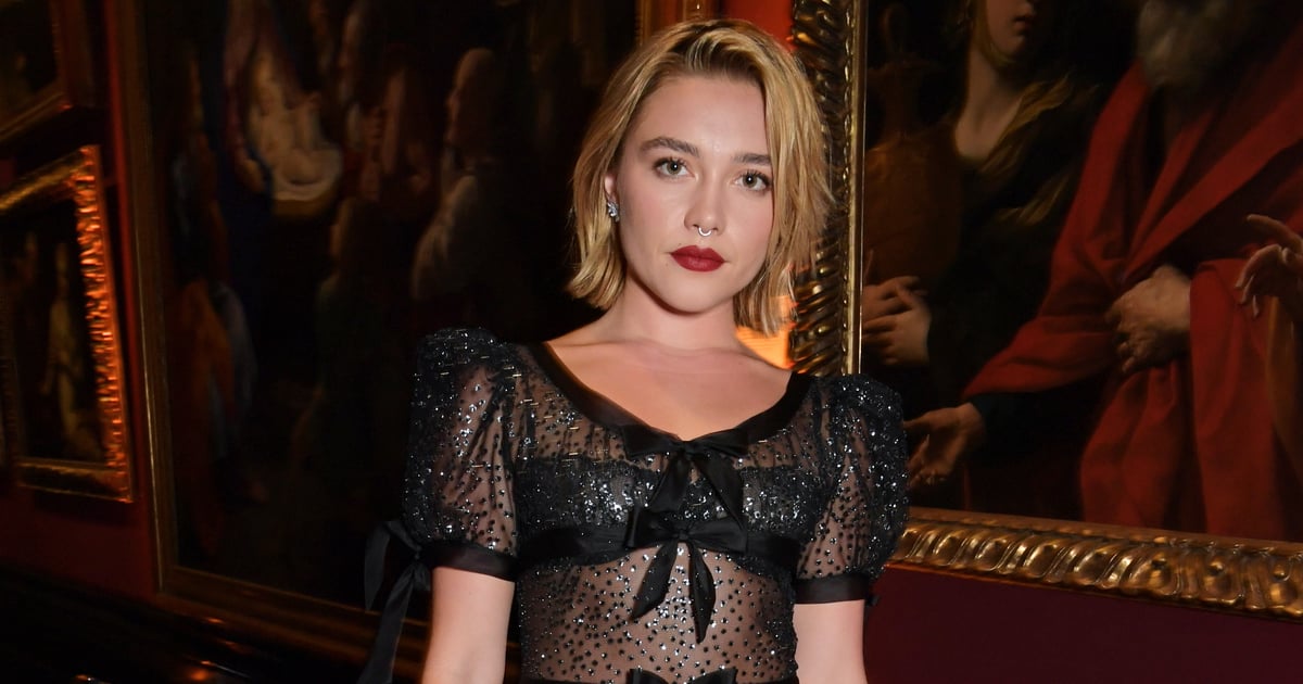 Florence Pugh Dazzles in a Totally See-Through Gown Covered in Sparkles