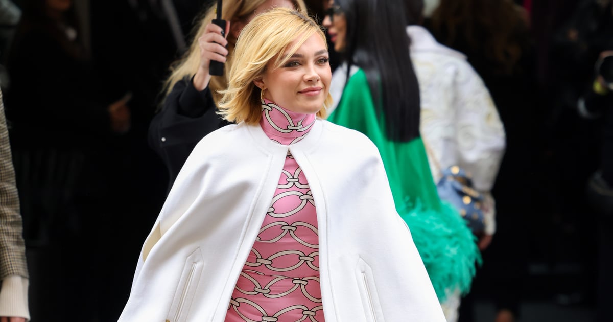 Florence Pugh Stuns in a Pink Minidress and 6-Inch Platform Pumps