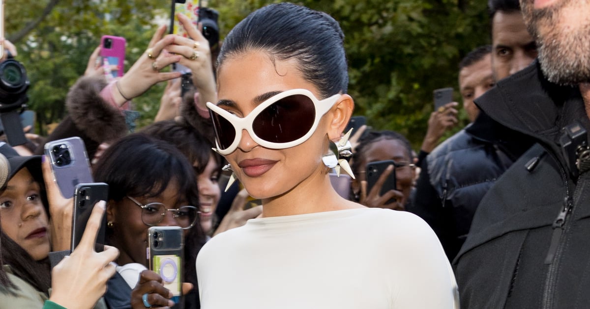 Kylie Jenner Wears Her Underwear Over Sheer Tights at Paris Fashion Week