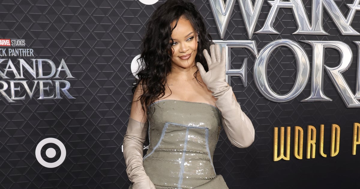 Rihanna Returns to the Red Carpet in a Sequined, Strapless Gown