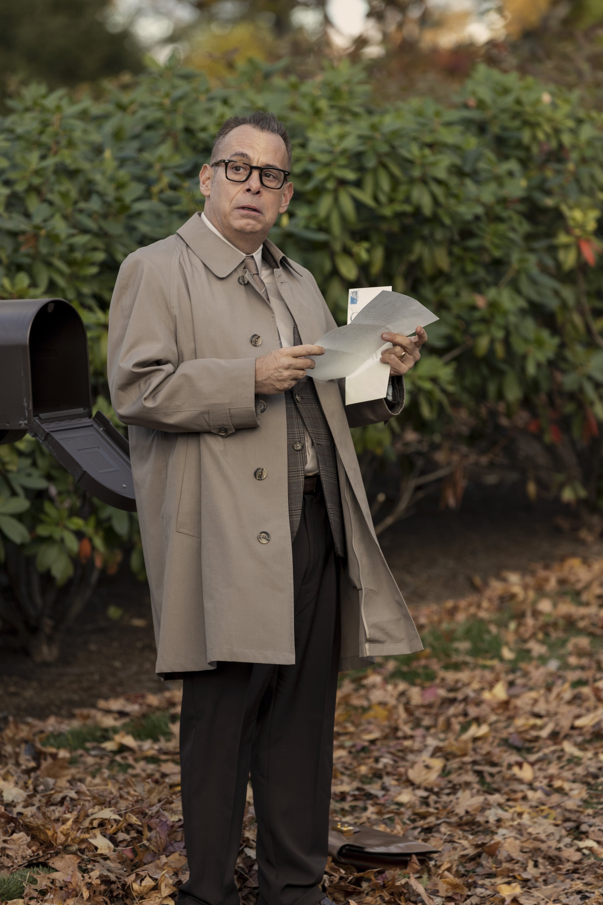 The Watcher. Joe Mantello as John Graff in episode 103 of The Watcher. Cr. Eric Liebowitz/Netflix © 2022