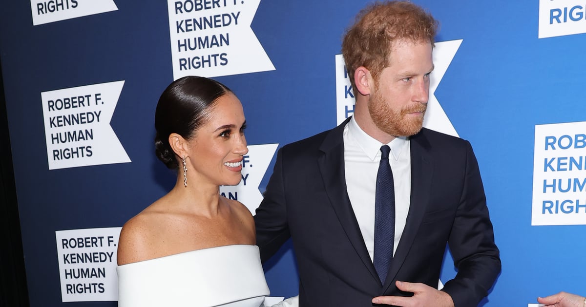 Meghan Markle Returns to the Red Carpet in an Off-Shoulder, High-Slit Dress