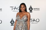 Keke Palmer Shows Off Her Baby Bump in a Sequined Cutout Gown